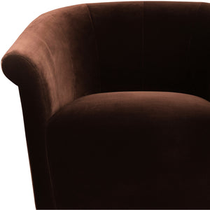   Brown Cotton Swivel Chair | Oroa.com