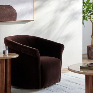   Brown Cotton Swivel Chair | Oroa.com