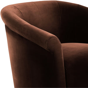   Brown Cotton Swivel Chair | Oroa.com