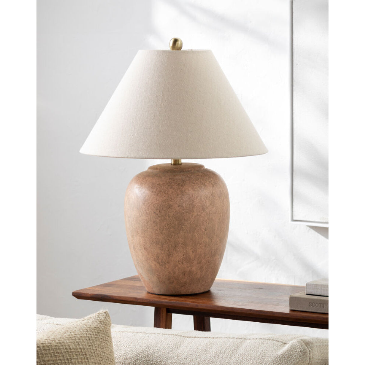   Modern European furniture - Glazed Brown Ceramic Table Lamp - www.oroa.com | Oroa.com