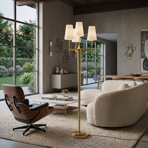   Modern European furniture - White Linen 3-Light Floor Lamp - www.oroa.com | Oroa.com