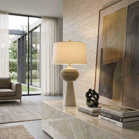   Modern European furniture - Gray Sculptured Accent Table Lamp - www.oroa.com | Oroa.com