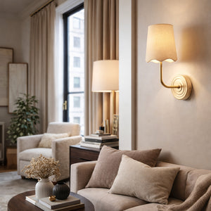   Scalloped Edge Linen Wall Lamp | Oroa.com