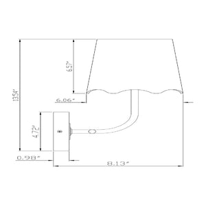   Scalloped Edge Linen Wall Lamp | Oroa.com