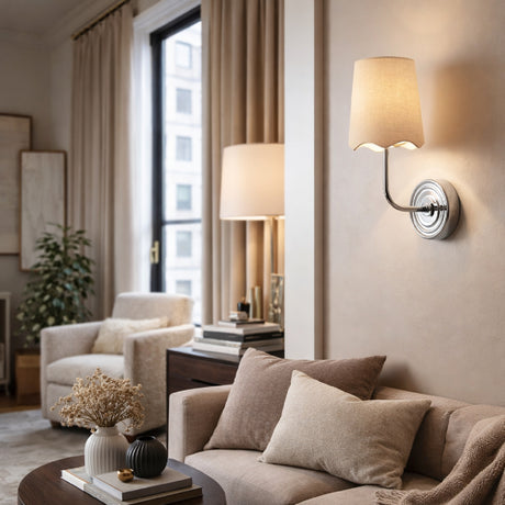   Scalloped Edge Linen Wall Lamp | Oroa.com