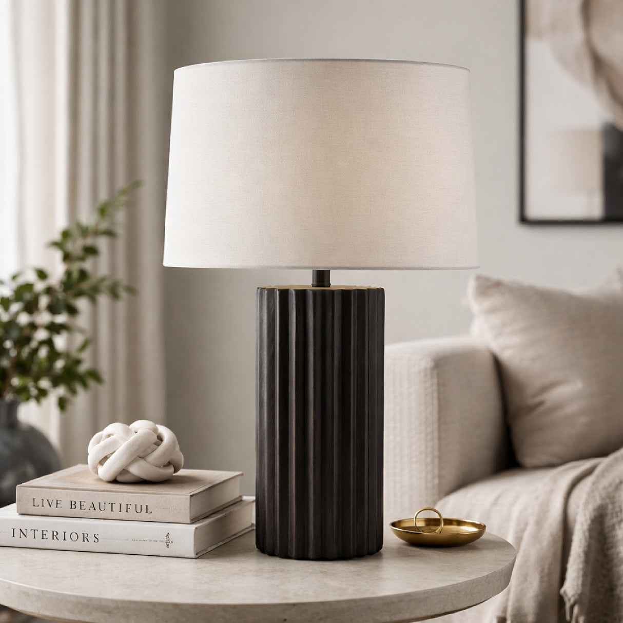   Ridged Ceramic Accent Table Lamp | Oroa.com