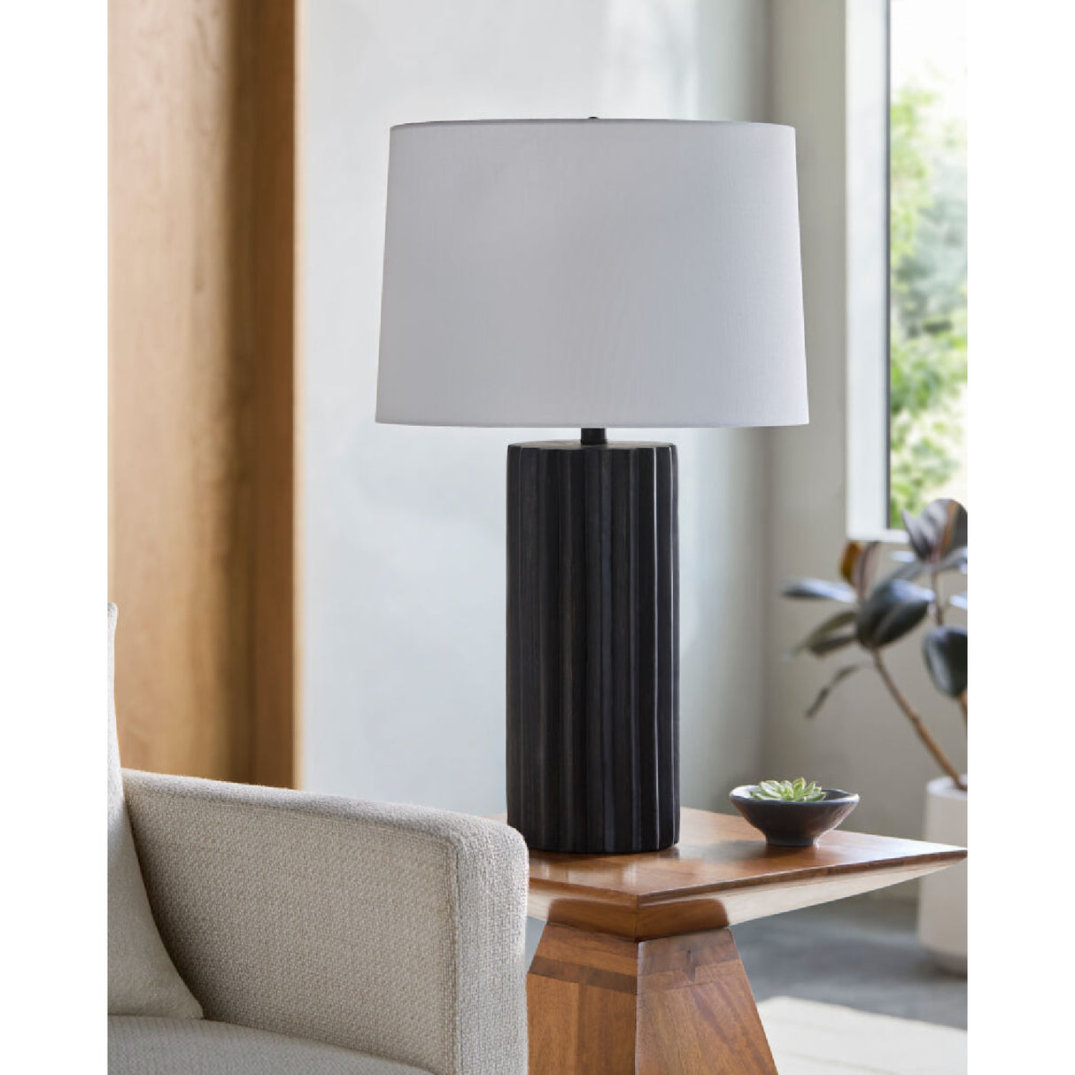   Ridged Ceramic Accent Table Lamp | Oroa.com