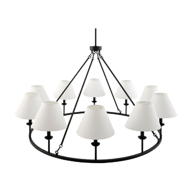 Modern European furniture - Black Iron 10-Light Chandelier - www.oroa.com