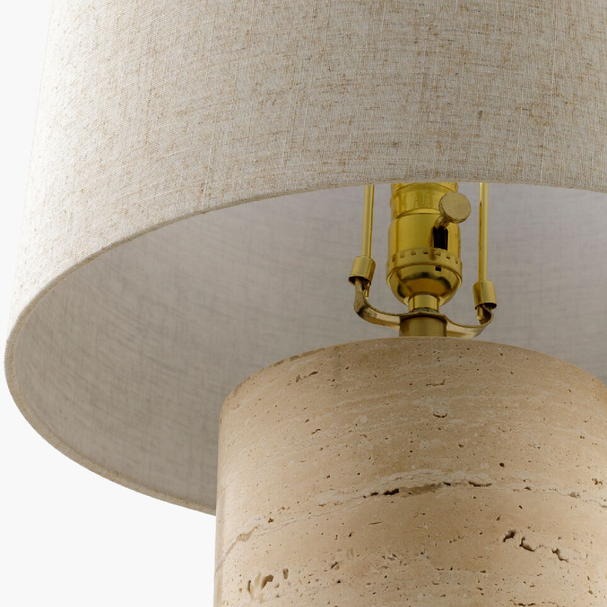   Travertine Base Accent Table Lamp | Oroa.com