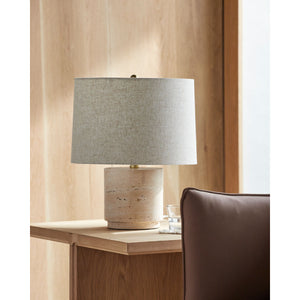   Travertine Base Accent Table Lamp | Oroa.com