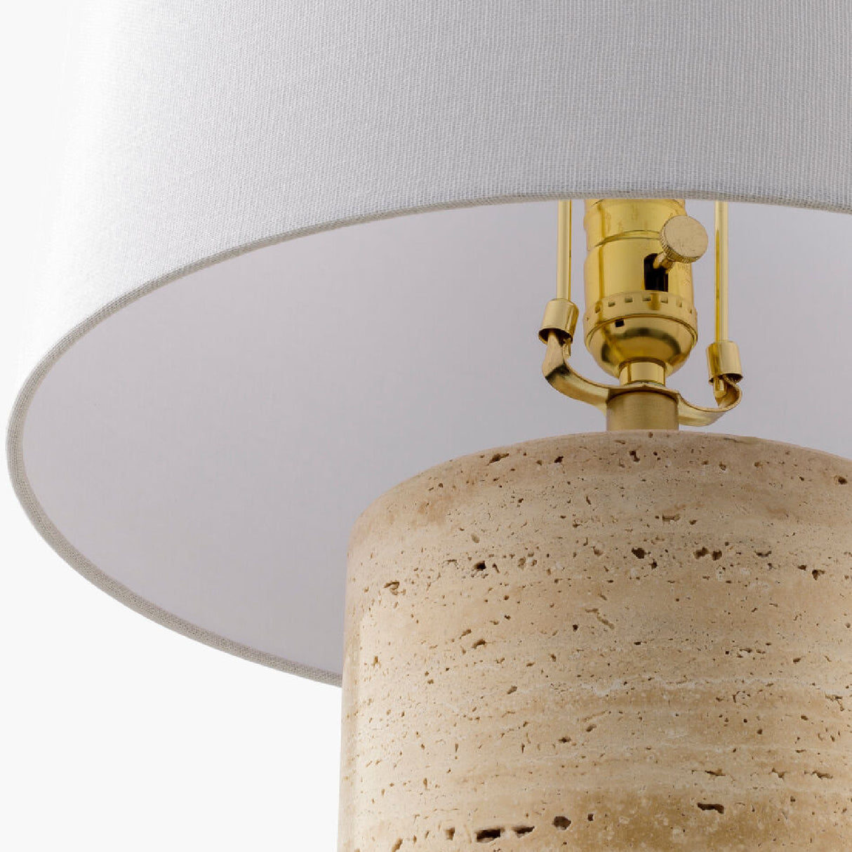   Travertine Base Accent Table Lamp | Oroa.com