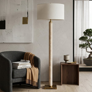   Modern European furniture - Beige Marble Accent Floor Lamp - www.oroa.com | Oroa.com