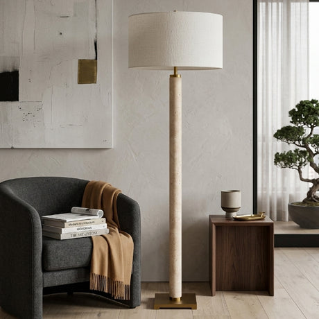   Modern European furniture - Beige Marble Accent Floor Lamp - www.oroa.com | Oroa.com