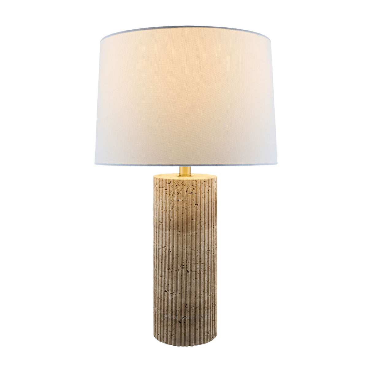   Modern European furniture - Reeded Travertine Accent Table Lamp - www.oroa.com | Oroa.com