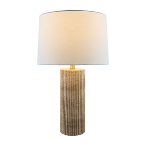   Modern European furniture - Reeded Travertine Accent Table Lamp - www.oroa.com | Oroa.com