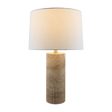   Modern European furniture - Reeded Travertine Accent Table Lamp - www.oroa.com | Oroa.com