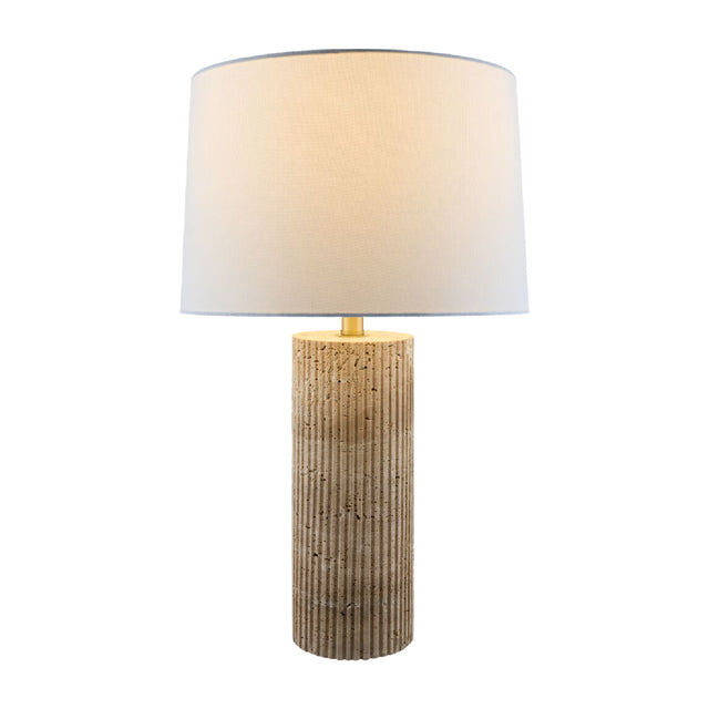 Modern European furniture - Reeded Travertine Accent Table Lamp - www.oroa.com