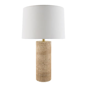   Modern European furniture - Reeded Travertine Accent Table Lamp - www.oroa.com | Oroa.com
