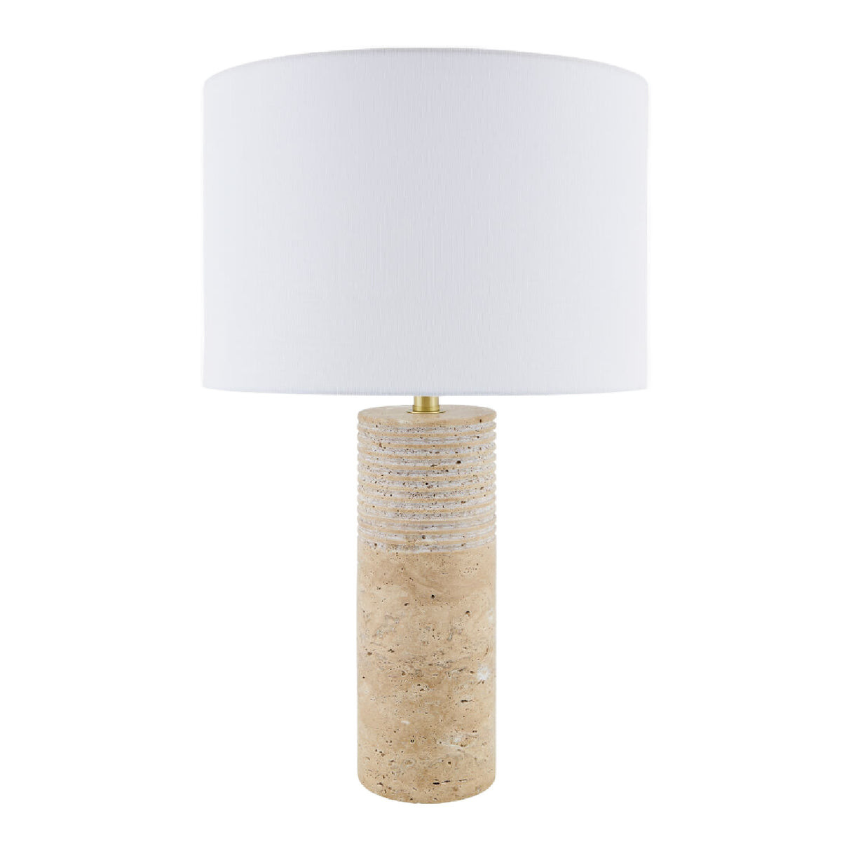   Modern European furniture - Cylindrical Travertine Accent Table Lamp - www.oroa.com | Oroa.com