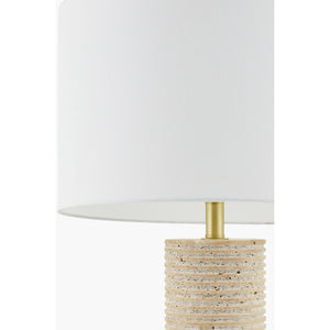   Modern European furniture - Cylindrical Travertine Accent Table Lamp - www.oroa.com | Oroa.com
