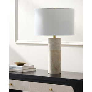   Modern European furniture - Cylindrical Travertine Accent Table Lamp - www.oroa.com | Oroa.com