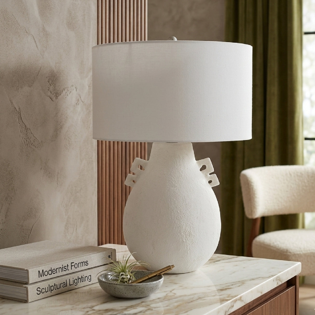   Modern European furniture - Glazed White Ceramic Table Lamp - www.oroa.com | Oroa.com