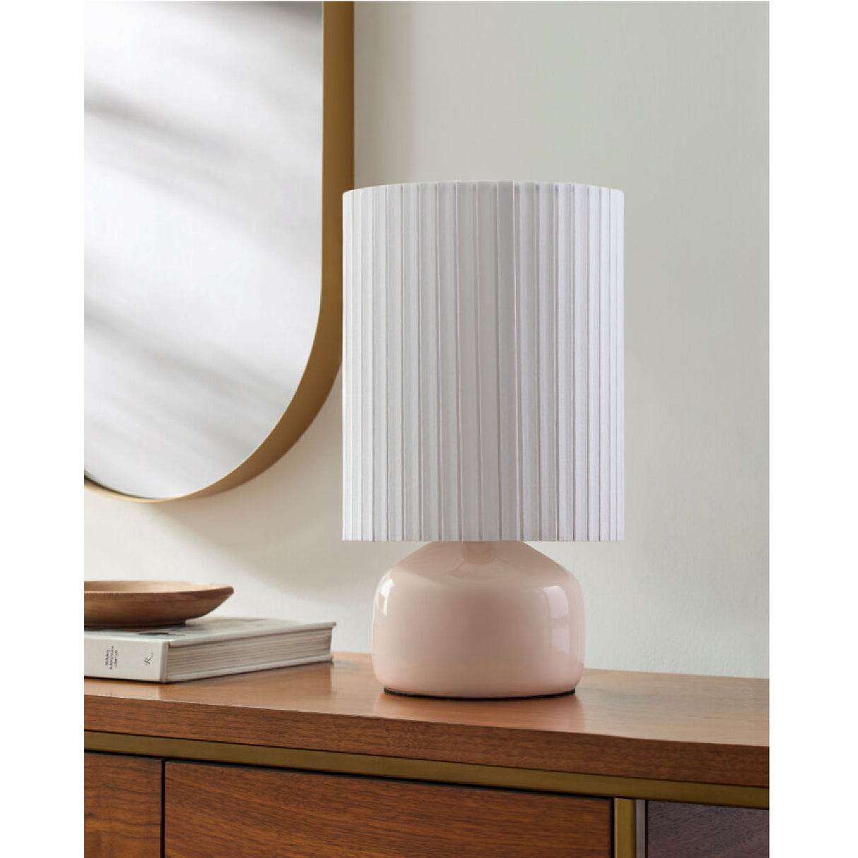   Reeded Linen Accent Table Lamp | Oroa.com