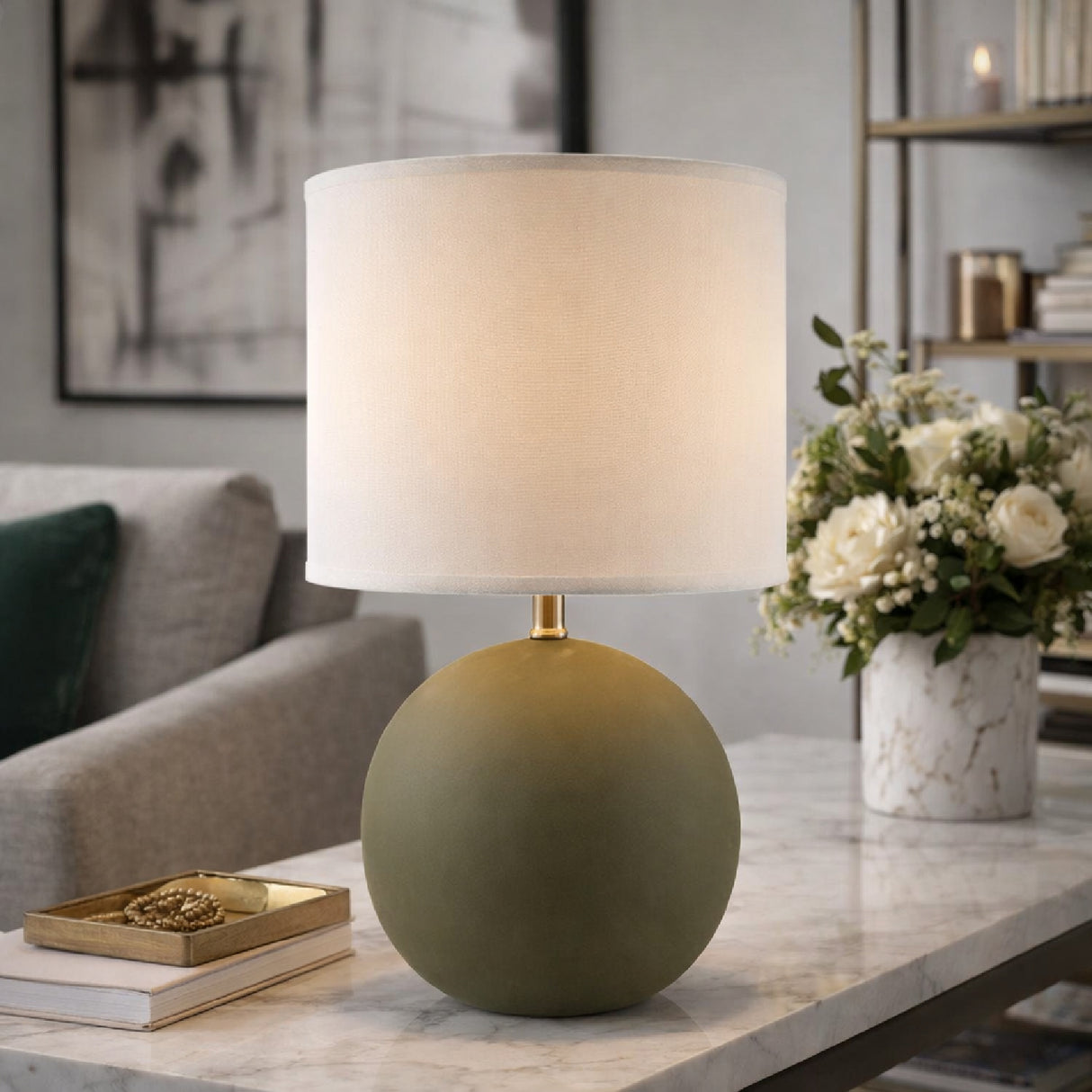   Round Ceramic Accent Table Lamp | Oroa.com