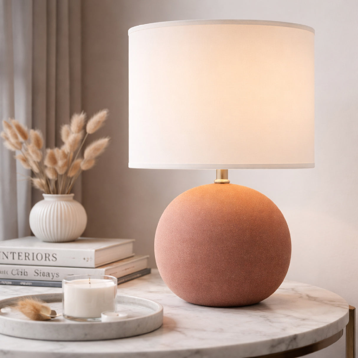   Round Ceramic Accent Table Lamp | Oroa.com