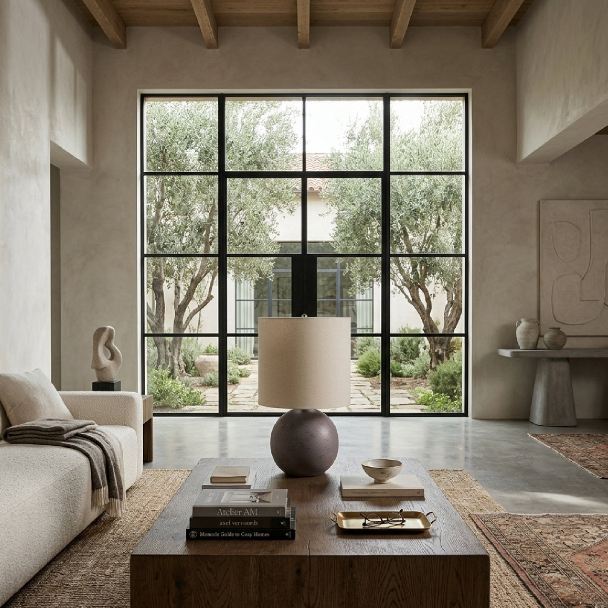   Round Glazed Ceramic Table Lamp | Oroa.com