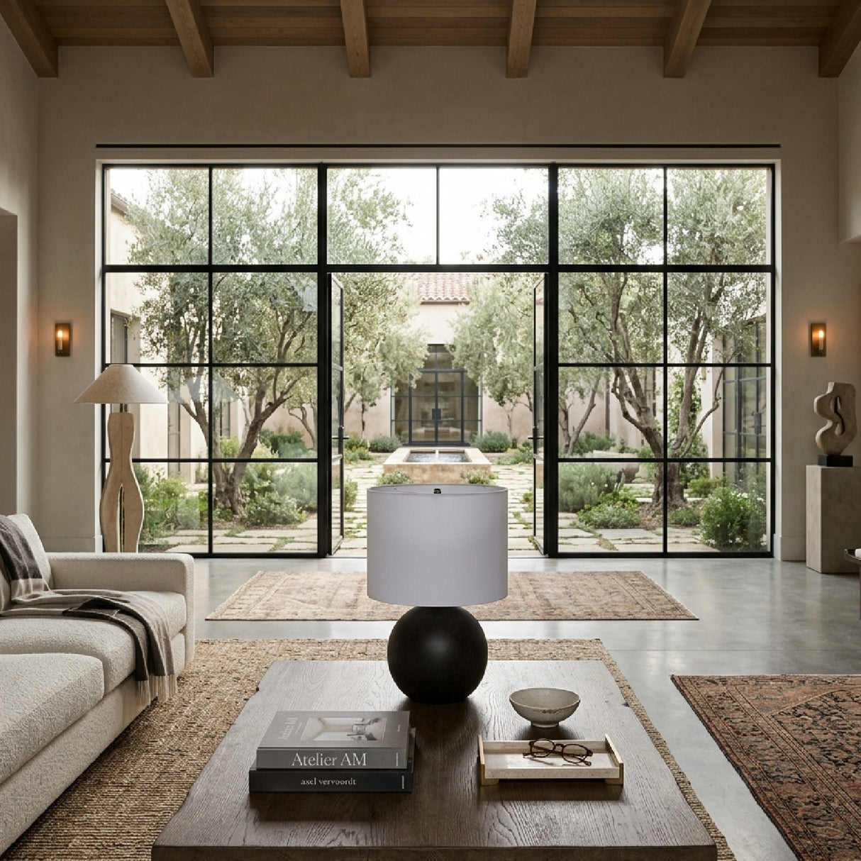   Round Glazed Ceramic Table Lamp | Oroa.com