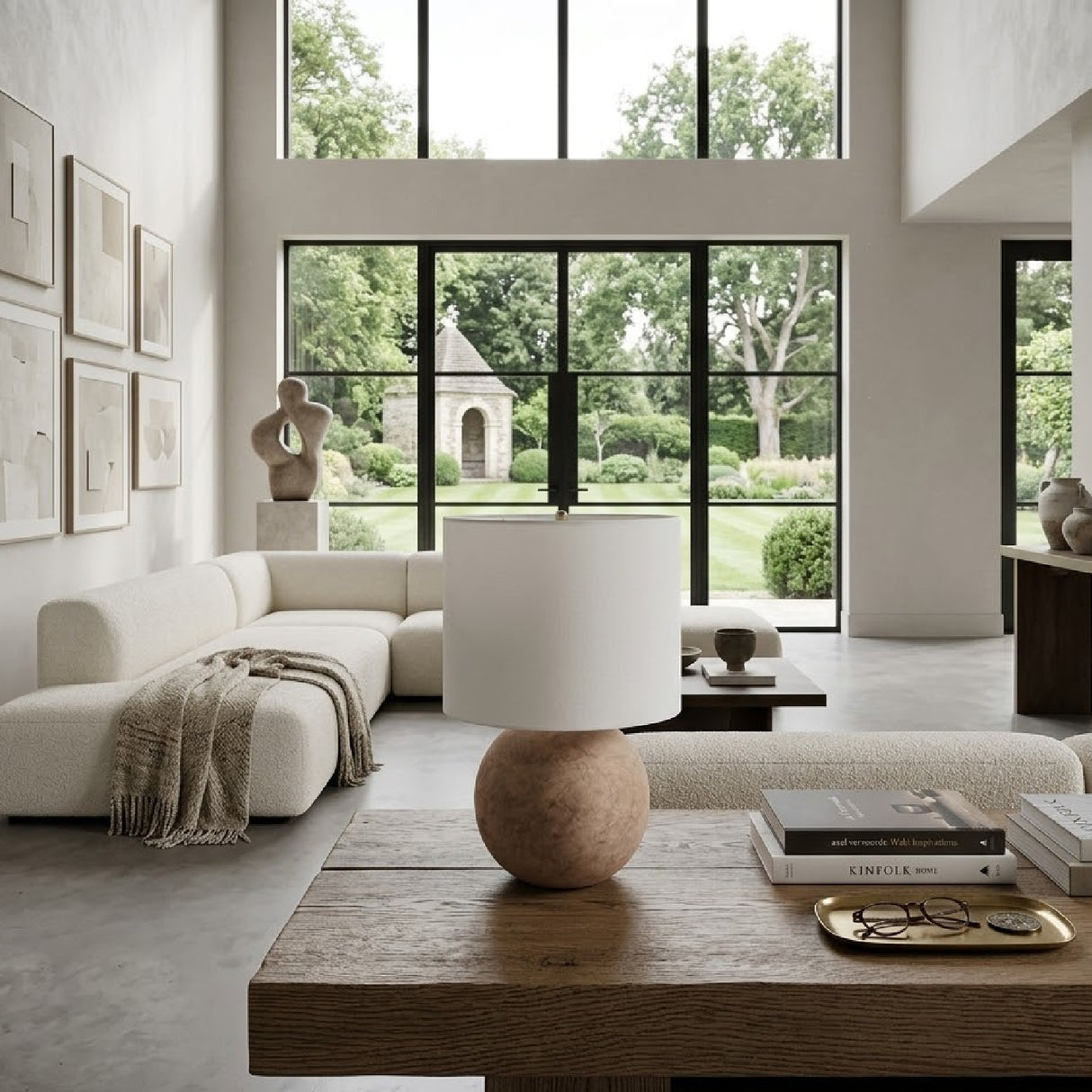   Round Glazed Ceramic Table Lamp | Oroa.com