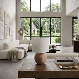   Round Glazed Ceramic Table Lamp | Oroa.com