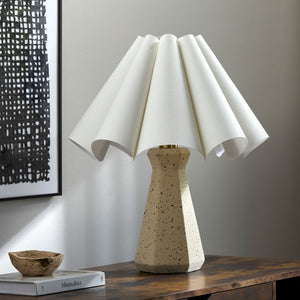   Modern European furniture - Scalloped White Cotton Table Lamp - www.oroa.com | Oroa.com
