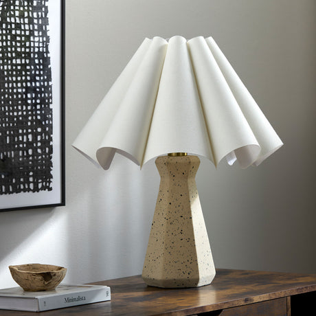   Modern European furniture - Scalloped White Cotton Table Lamp - www.oroa.com | Oroa.com