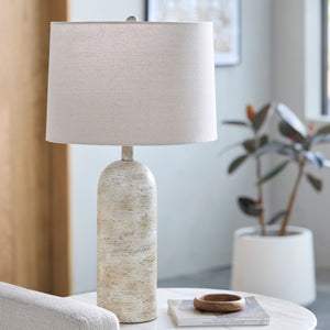   Linen Drum Shade Table Lamp | Oroa.com