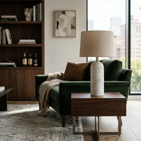   Linen Drum Shade Table Lamp | Oroa.com