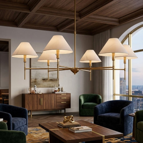   Modern European furniture - White Linen 6-Light Chandelier - www.oroa.com | Oroa.com