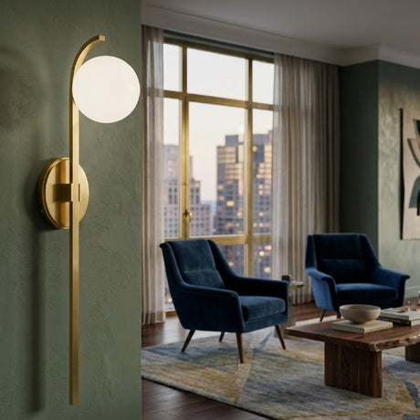   Modern European furniture - White Glass Sphere Wall Lamp - www.oroa.com | Oroa.com