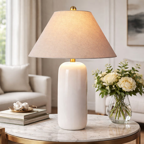   White Ceramic Accent Table Lamp | Oroa.com