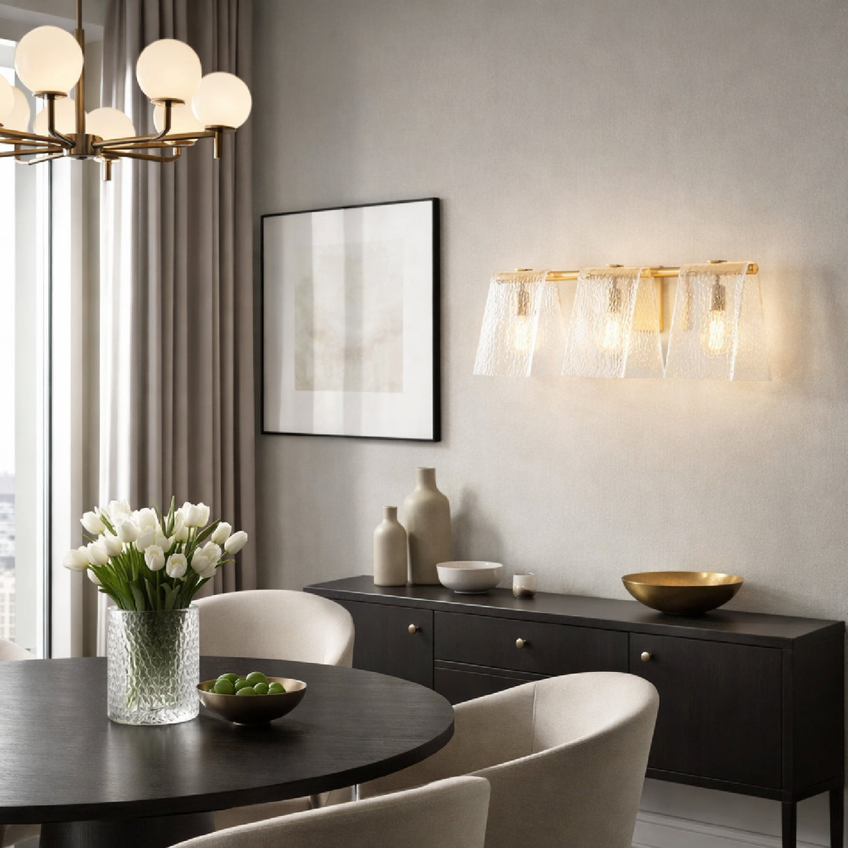   Modern European furniture - 3-Light Glass Pyramid Wall Lamp - www.oroa.com | Oroa.com