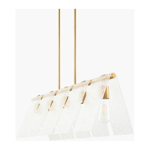   5-Light Glass Pyramid Linear Chandelier | Oroa.com