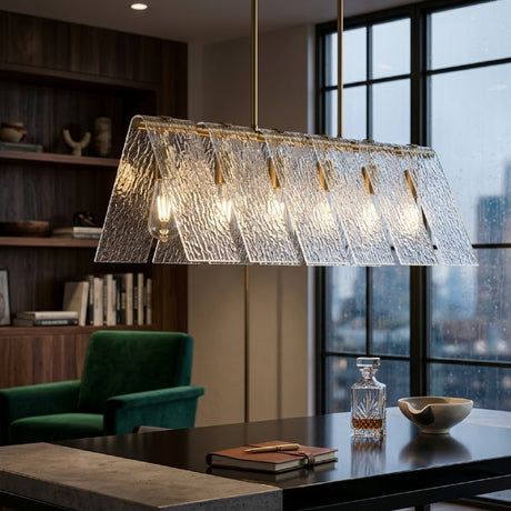   6-Light Clear Glass Linear Chandelier | Oroa.com