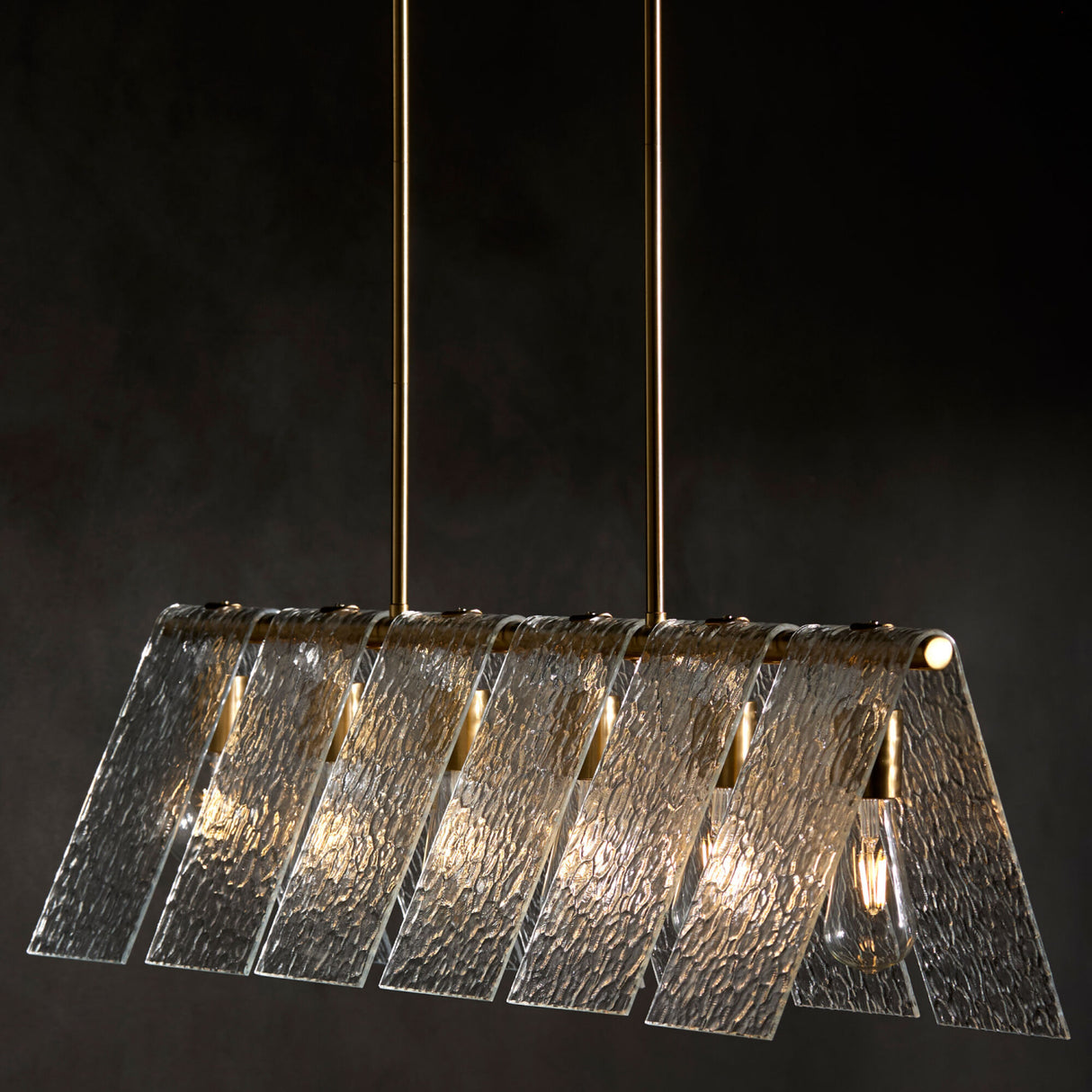   Modern European furniture - 6-Light Clear Glass Linear Chandelier - www.oroa.com | Oroa.com