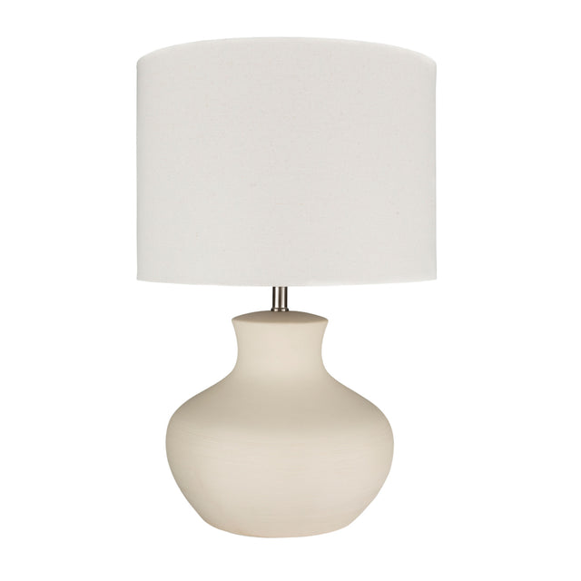 Modern European furniture - Glazed Cream Ceramic Table Lamp - www.oroa.com
