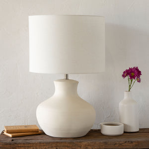   Modern European furniture - Glazed Cream Ceramic Table Lamp - www.oroa.com | Oroa.com