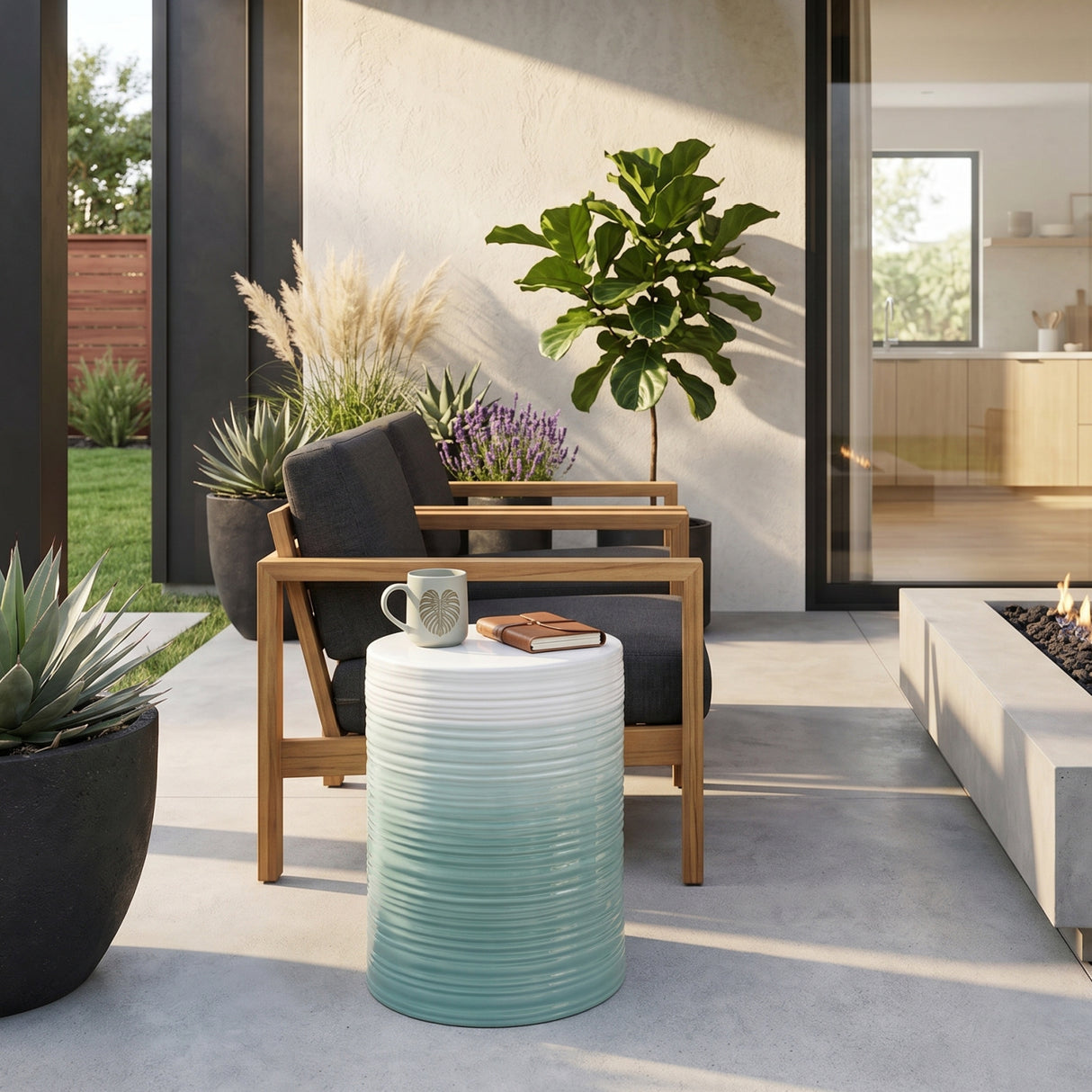  Modern European furniture - Ceramic Cylindrical Outdoor Stool - www.oroa.com | Oroa.com