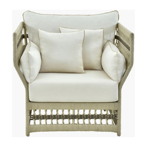   Cream Aluminum Outdoor Accent Chair | Oroa.com