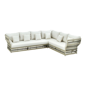   Modern European furniture - Cream Aluminum Outdoor Left-Armed Sofa - www.oroa.com | Oroa.com