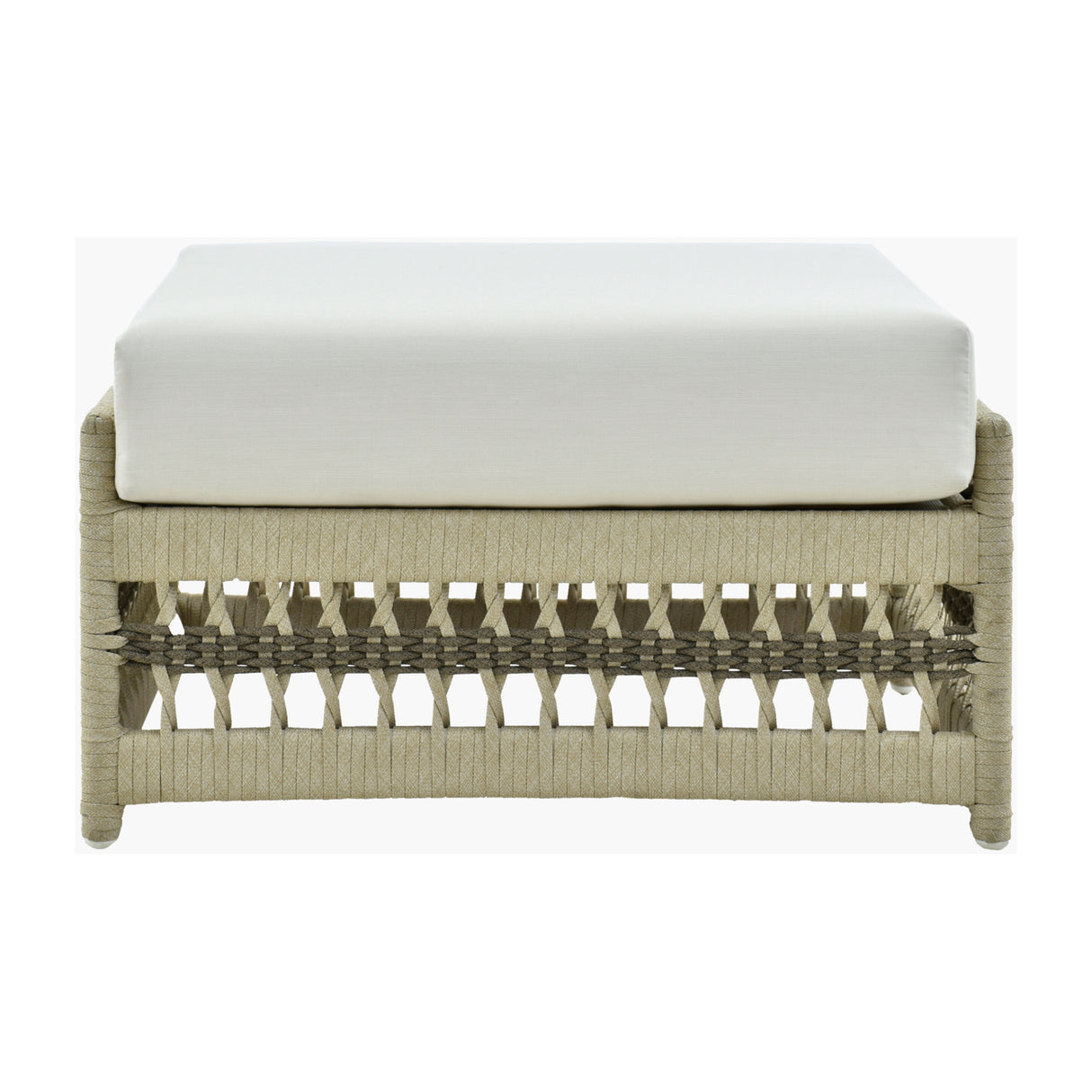   Cream Aluminum Outdoor Ottoman | Oroa.com